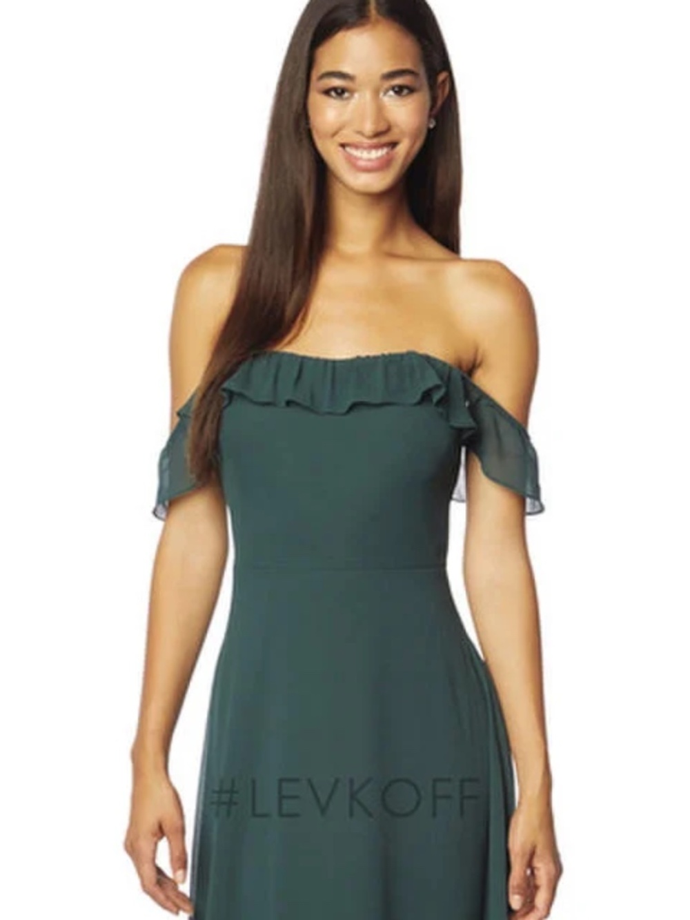 BILL LEVKOFF EVERGREEN CHIFFON GOWN SIZE 10